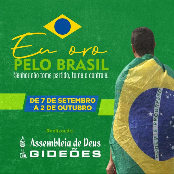 Pastor presidente Adão Madeira das Assembléias de Deus Gideões convoca a todos pastores  junto com a Igreja a orarem até dia 02 de  outubro pela eleições veja cartaz