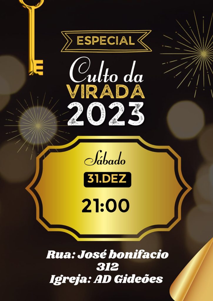 VIGÍLIA FINAL DE ANO. A D GIDEÕES CANGUÇU.RS. CONFIRA CARTAZ.