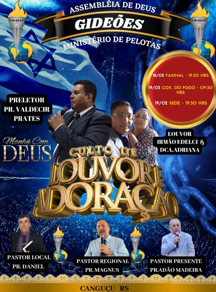 Vem aí mais uma cruzada evangelista na Igreja AD Gideoes  em Canguçu RS. Veja Cartaz.