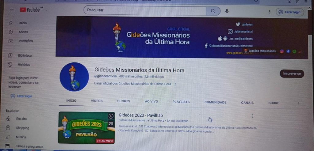 ASSISTA AQUI.Transmissão do 38º Congresso Internacional de Missões dos Gideões Missionários da Última Hora realizado na cidade de Camboriú – SC.